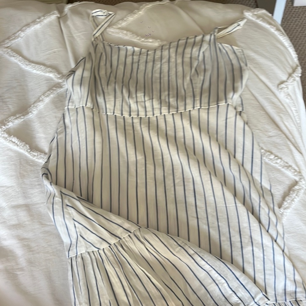 White pin striped dress